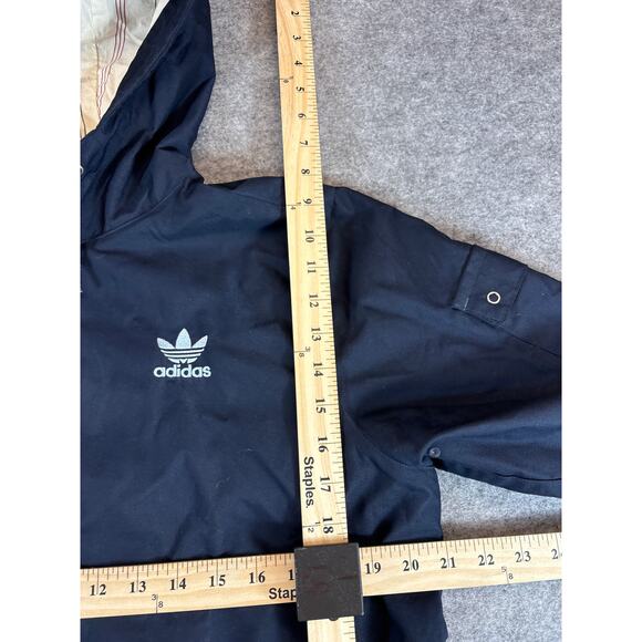 VINTAGE Adidas Trefoil Jacket Mens Large Blue Full Zip Lined Hooded Outdoor - Picture 2 of 8